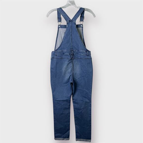 Gymboree Embroidered Floral Overalls Western Skies Blue Denim Girl's Size 12 - Picture 9 of 11